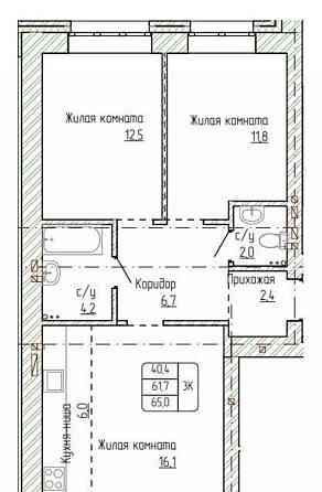 3-комн. квартира, 65 м2, 10/14 эт. Новоалтайск