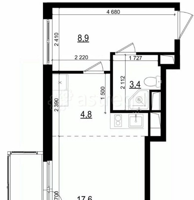 Студия, 35.9 м2, 18/25 эт. Одинцово - изображение 1