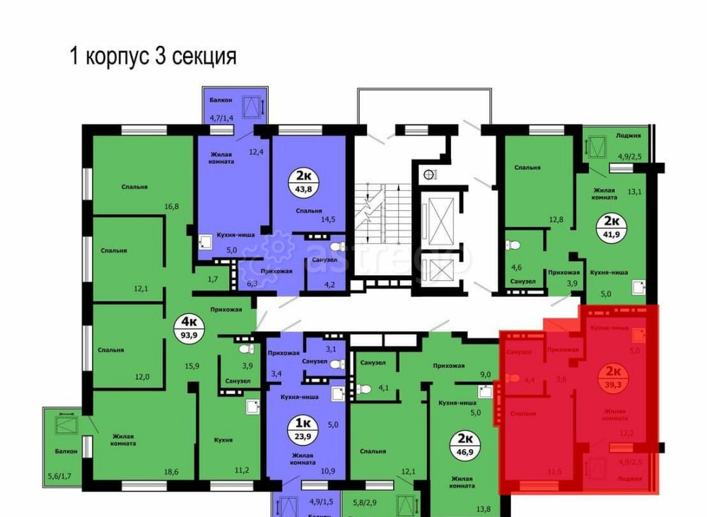 2-комн. квартира, 39.3 м2, 4/19 эт. Красноярск - изображение 7