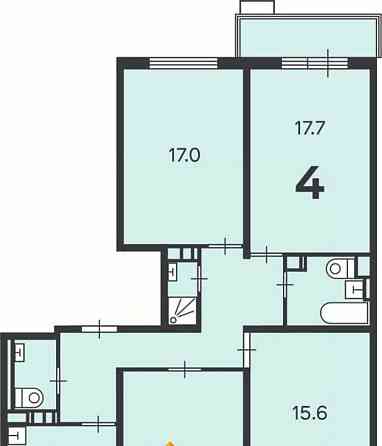 4-комн. квартира, 96.1 м2, 14/14 эт. Москва