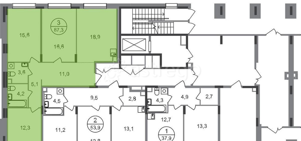 3-комн. квартира, 87 м2, 1/17 эт. Москва - изображение 6