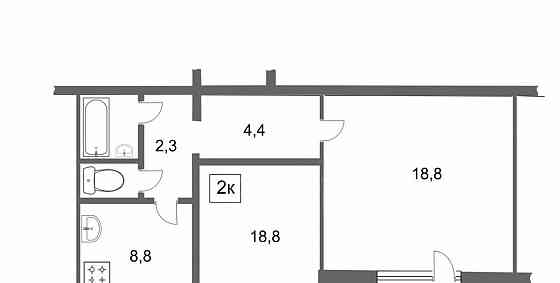 2-комн. квартира, 46 м2, 15/17 эт. Красноярск