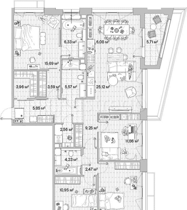 4-комн. квартира, 130.82 м2, 4/12 эт. Москва - изображение 1