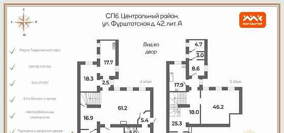 6-комн. квартира, 356 м2, 4/5 эт. Санкт-Петербург