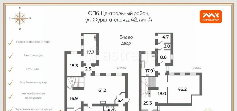 6-комн. квартира, 356 м2, 4/5 эт. Санкт-Петербург - изображение 5