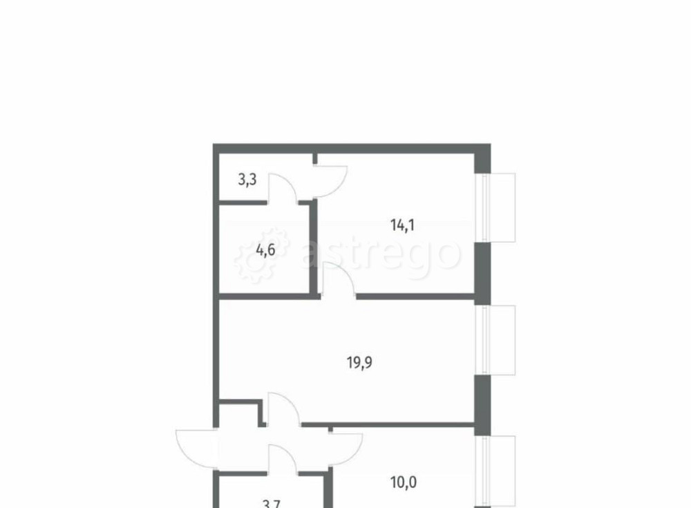 2-комн. квартира, 59.3 м2, 7/12 эт. Санкт-Петербург - изображение 1