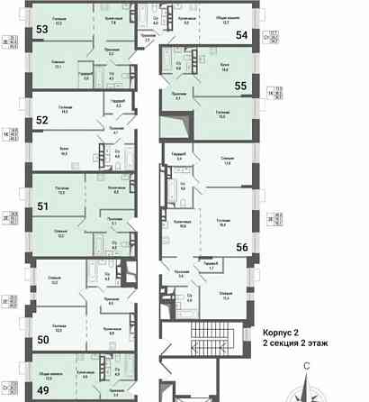 1-комн. квартира, 38.5 м2, 2/8 эт. Королев