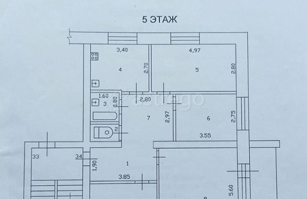 4-комн. квартира, 92.6 м2, 5/6 эт. Рубцовск - изображение 2