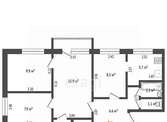 4-комн. квартира, 59.4 м2, 5/5 эт. Котлас