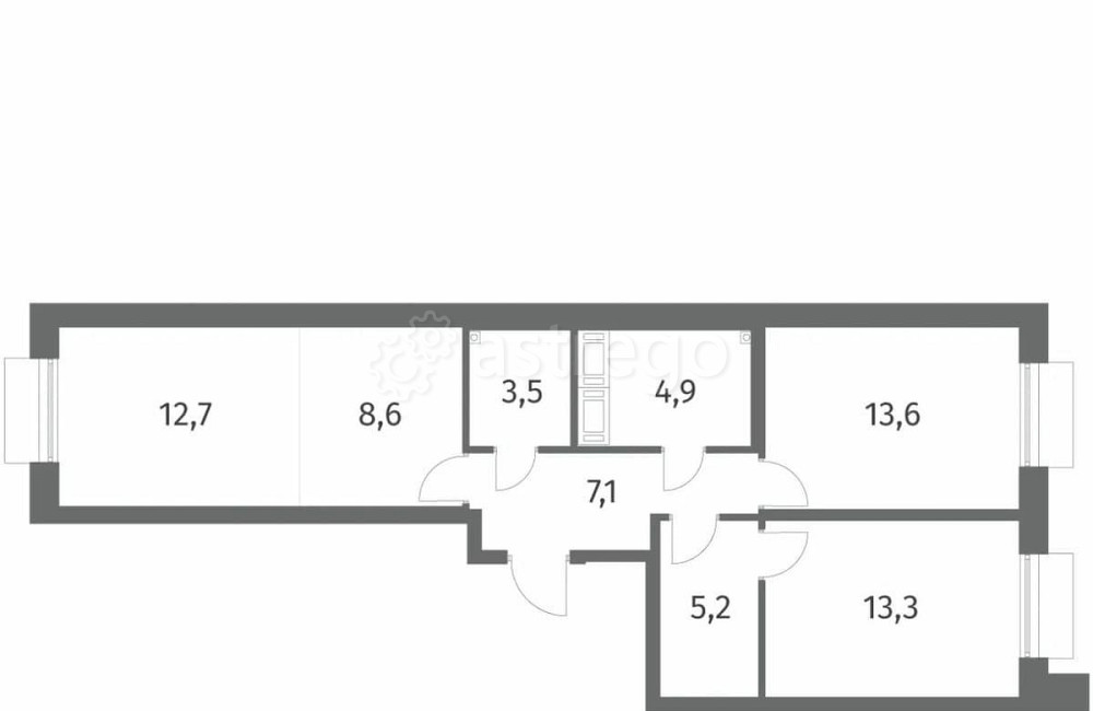 3-комн. квартира, 68.9 м2, 2/6 эт. Санкт-Петербург - изображение 1
