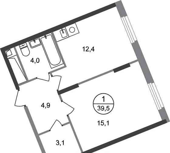 1-комн. квартира, 39 м2, 10/17 эт. Москва