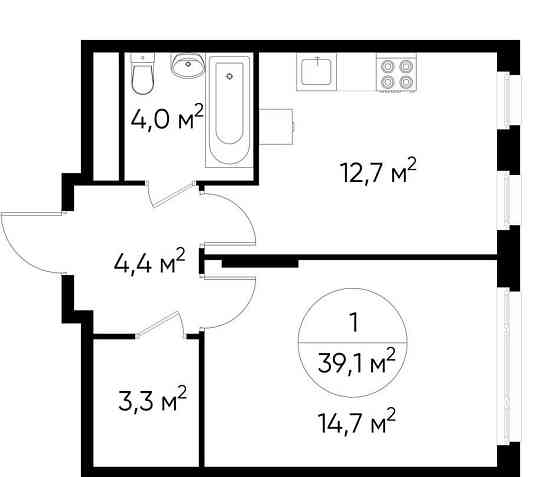 1-комн. квартира, 39 м2, 9/17 эт. Москва