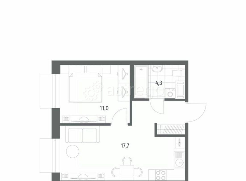 1-комн. квартира, 37.3 м2, 3/12 эт. Санкт-Петербург - изображение 5