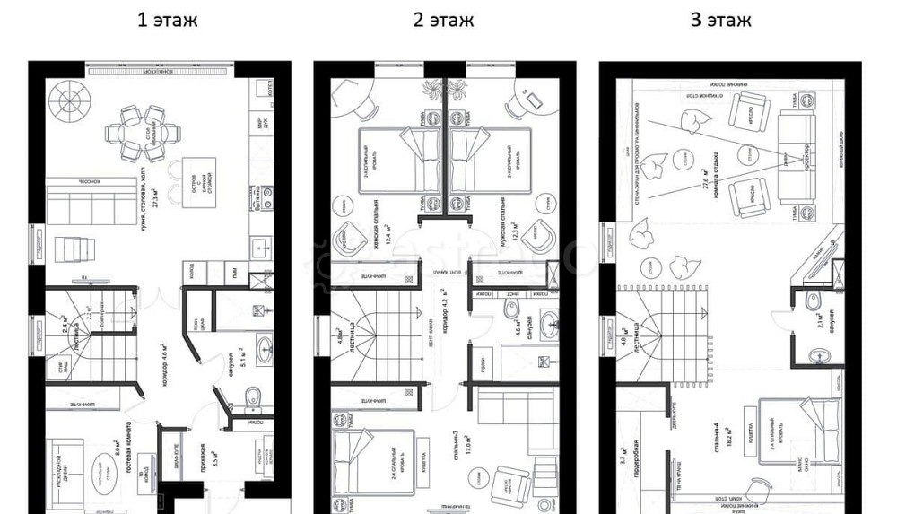 Таунхаус, 144.65 м2, 3 эт. Москва - изображение 1