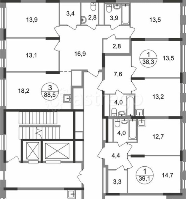3-комн. квартира, 83.7 м2, 4/17 эт. Москва - изображение 7