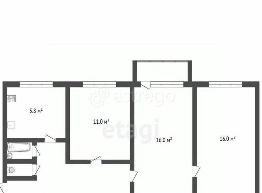 3-комн. квартира, 56 м2, 4/5 эт. Архангельск - изображение 1