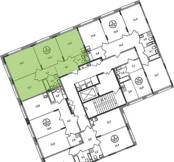 3-комн. квартира, 73 м2, 4/17 эт. Москва