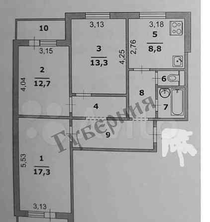 3-комн. квартира, 72 м2, 3/9 эт. Белгород