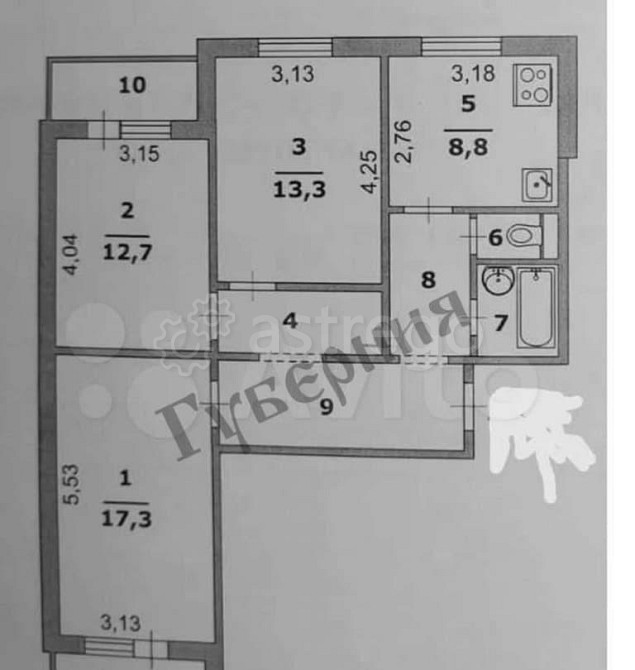 3-комн. квартира, 72 м2, 3/9 эт. Белгород - изображение 4