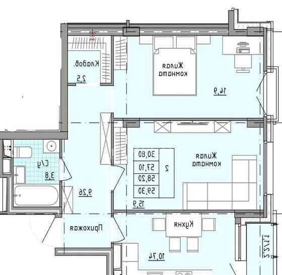 1-комн. квартира, 38.7 м2, 3/12 эт. Москва