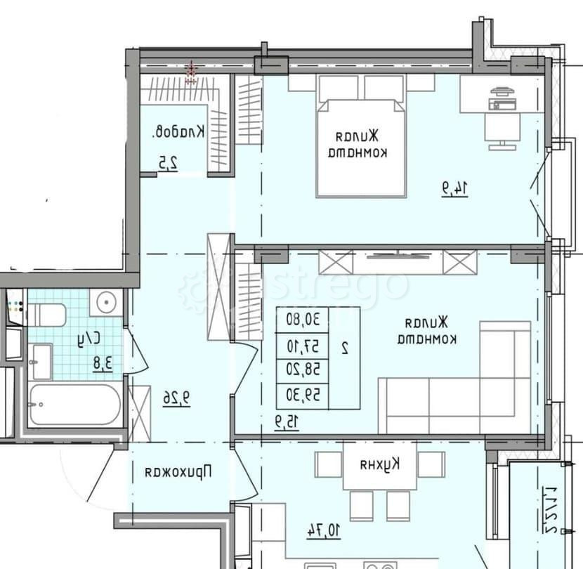 1-комн. квартира, 38.7 м2, 3/12 эт. Москва - изображение 1
