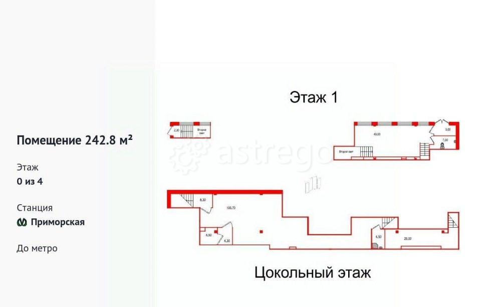 Свободного назначения, 242.8 м2 Санкт-Петербург - изображение 1