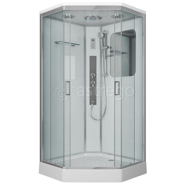 Душевая кабина NG- 6002-01GD 1000х1000х2200 низкий поддон 16 см стекло ПРОЗРАЧНОЕ 4 места Niagara Москва - изображение 1