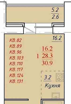 1-комн. квартира, 31.9 м2, 3/14 эт. Новоалтайск