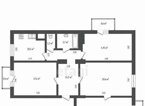 4-комн. квартира, 96 м2, 4/5 эт. Уфа
