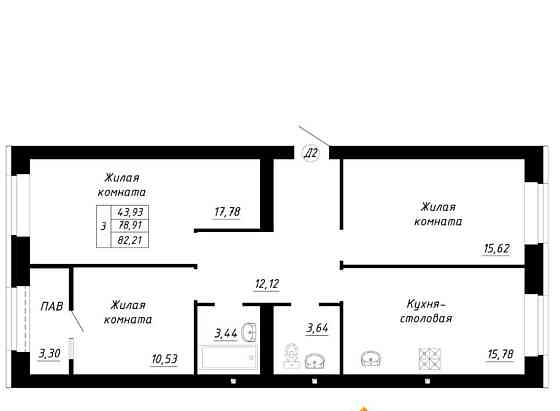 3-комн. квартира, 82.21 м2, 13/14 эт. Стерлитамак