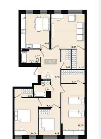 4-комн. квартира, 115.77 м2, 6/20 эт. Красноярск