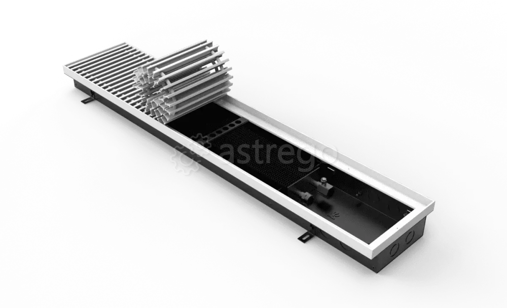 Конвектор внутрипольный VITRON ВК.075.200.1500.2ТГ с корпусом из оцинкованной стали Витрон Москва - изображение 1