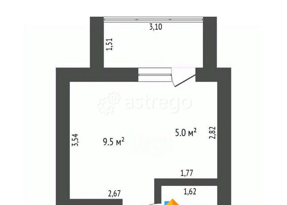 Студия, 24.3 м2, 4/10 эт. Благовещенск - изображение 1