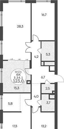 4-комн. квартира, 123 м2, 34/41 эт. Москва