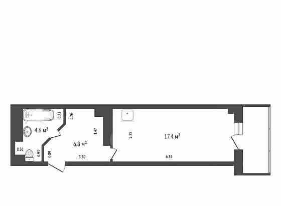 Студия, 30 м2, 18/25 эт. Красноярск