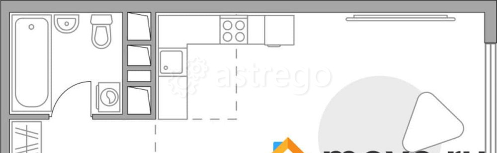 Студия, 33.2 м2, 13/23 эт. Долгопрудный - изображение 1
