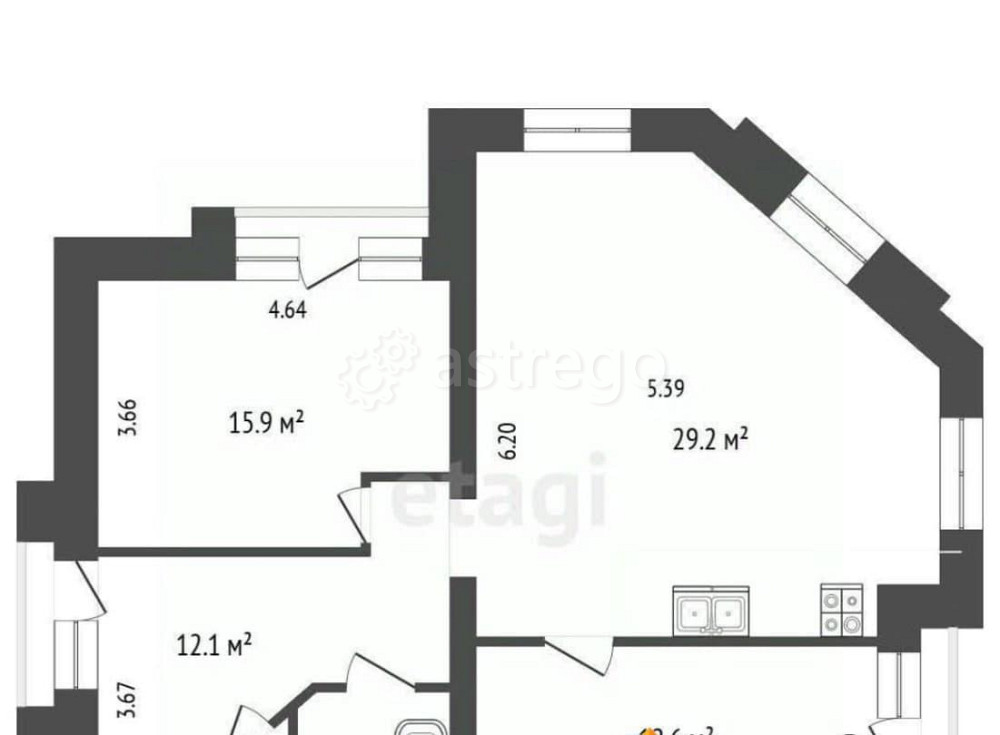3-комн. квартира, 75.1 м2, 3/5 эт. Архангельск - изображение 3