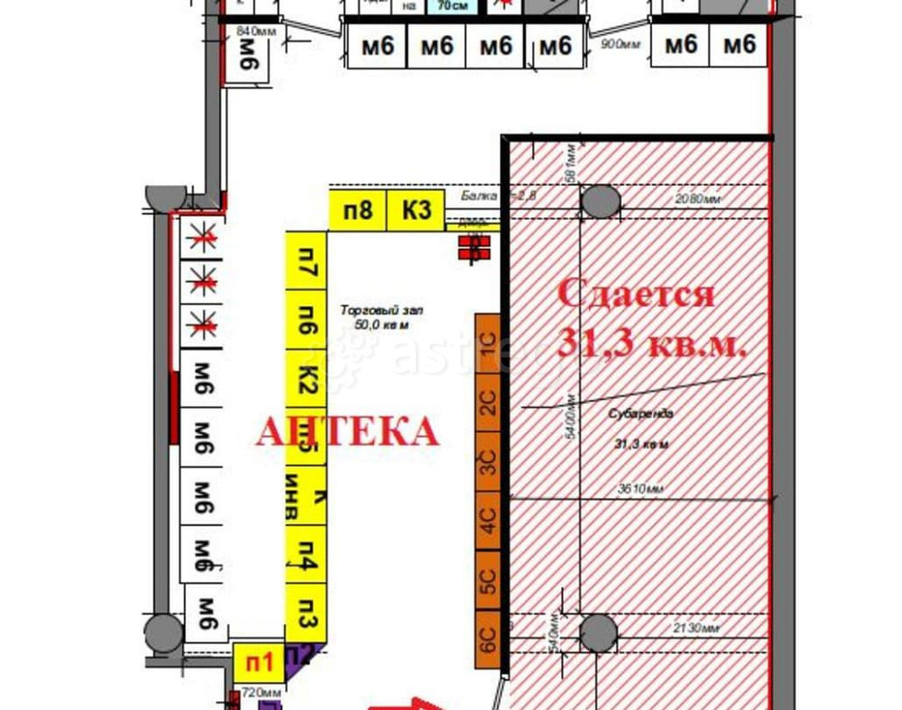 Торговое помещение, 31.3 м2 Ступино - изображение 1