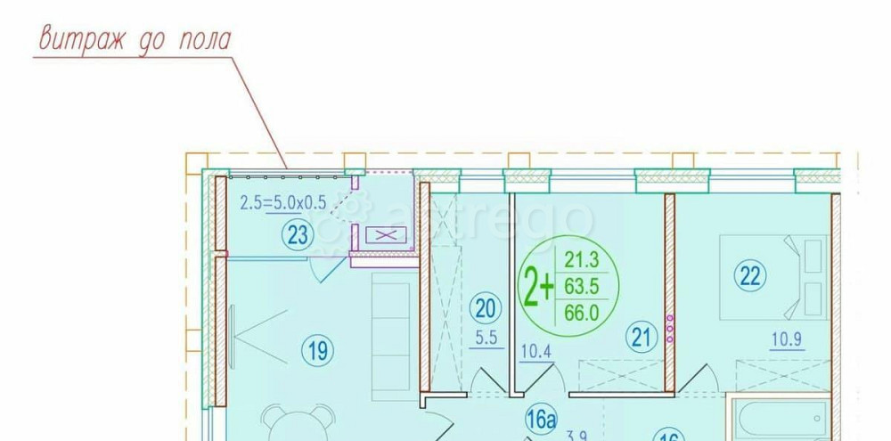 2-комн. квартира, 66 м2, 13/20 эт. Астрахань - изображение 1