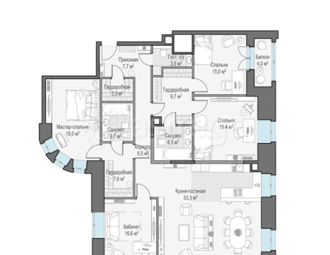 3-комн. квартира, 176.5 м2, 2/7 эт. Москва - изображение 8