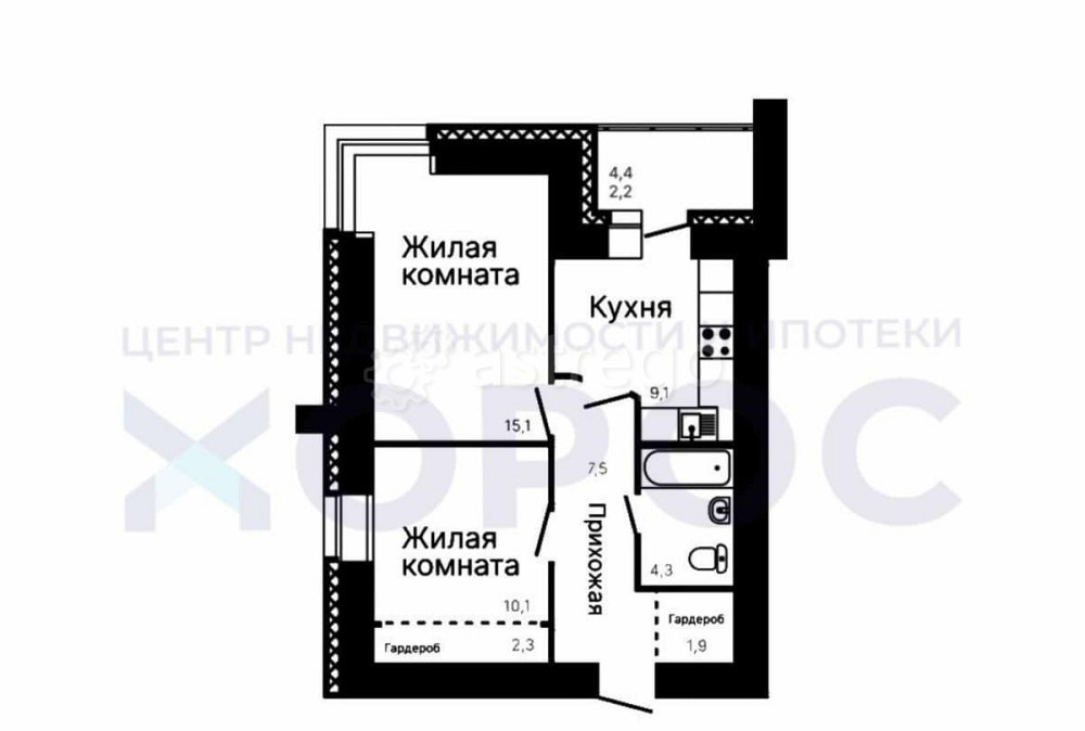 2-комн. квартира, 53.1 м2, 5/11 эт. Благовещенск - изображение 8