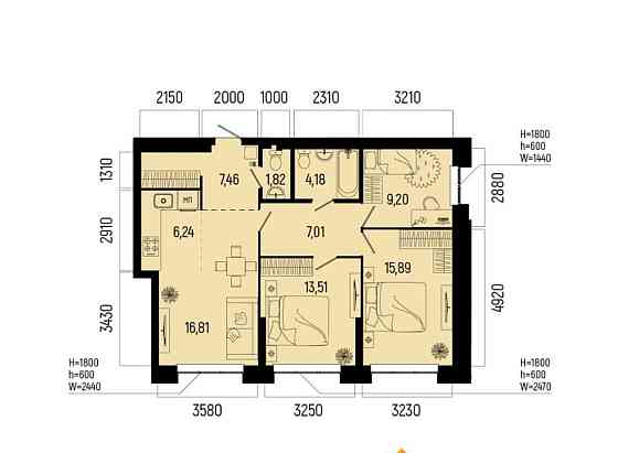 4-комн. квартира, 82.12 м2, 22/25 эт. Уфа