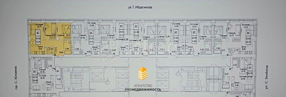 3-комн. квартира, 56 м2, 7/32 эт. Уфа - изображение 1