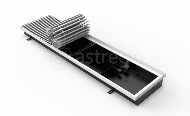 Конвектор внутрипольный VITRON ВК.075.260.3000.2ТГ с корпусом из оцинкованной стали Витрон Москва - изображение 1
