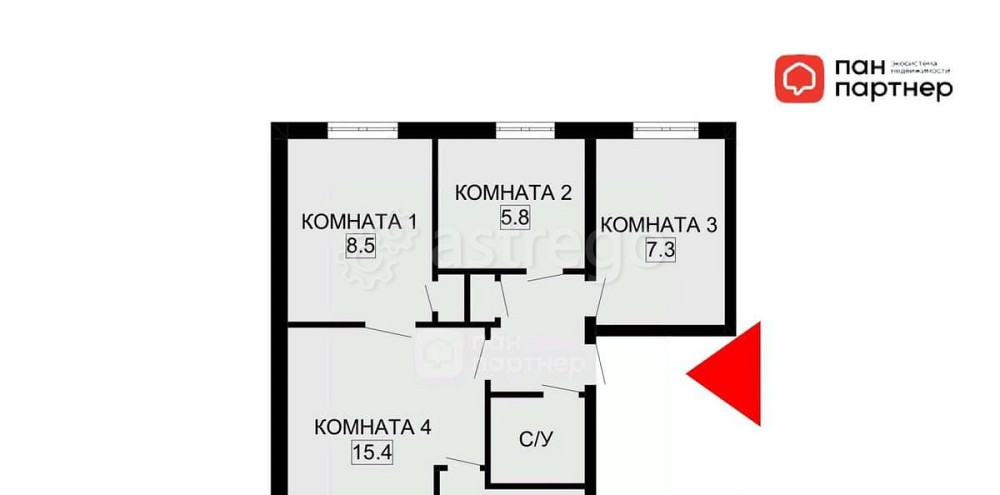 4-комн. квартира, 49 м2, 2/5 эт. Санкт-Петербург - изображение 7