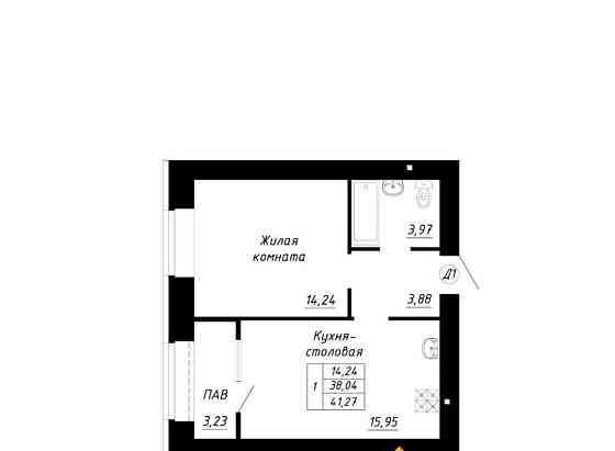 1-комн. квартира, 41.27 м2, 4/14 эт. Стерлитамак