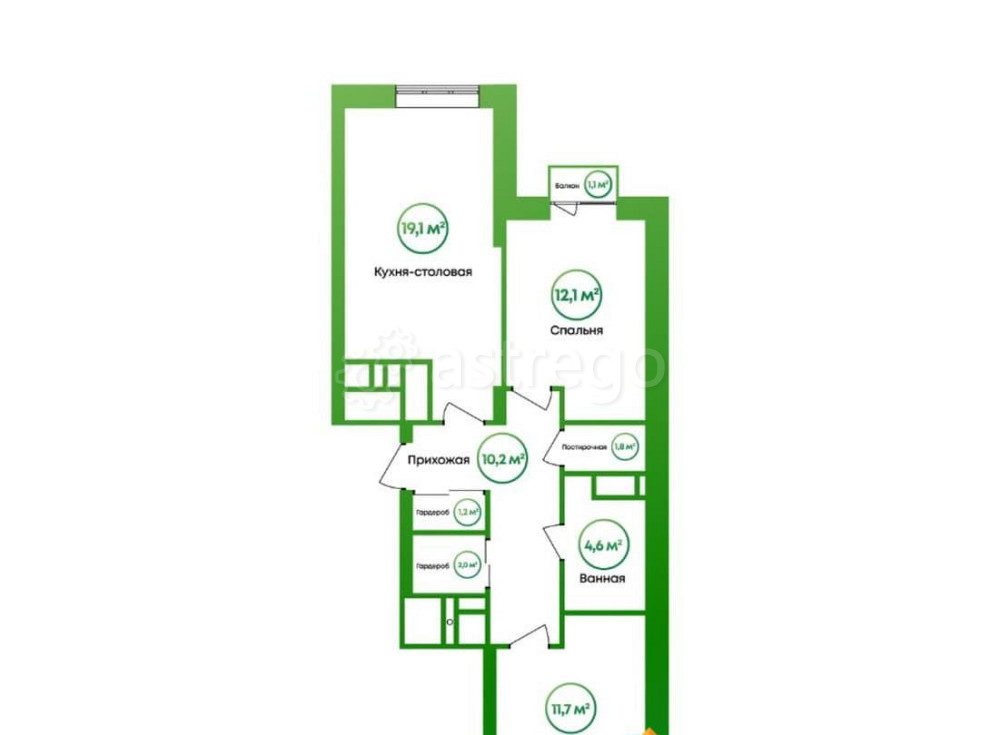 2-комн. квартира, 65 м2, 6/16 эт. Астрахань - изображение 1
