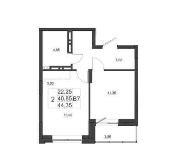 2-комн. квартира, 44.35 м2, 17/17 эт. Красноярск