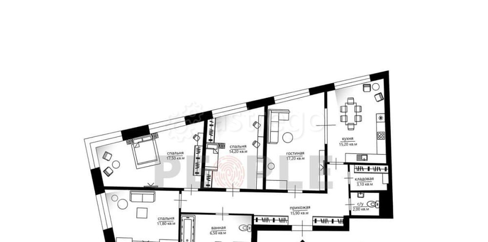 4-комн. квартира, 103 м2, 17/58 эт. Москва - изображение 4