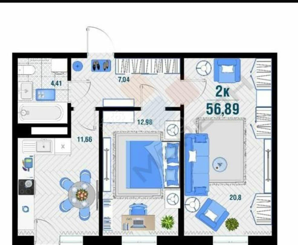Свободного назначения, 58.7 м Яблоновский - изображение 4